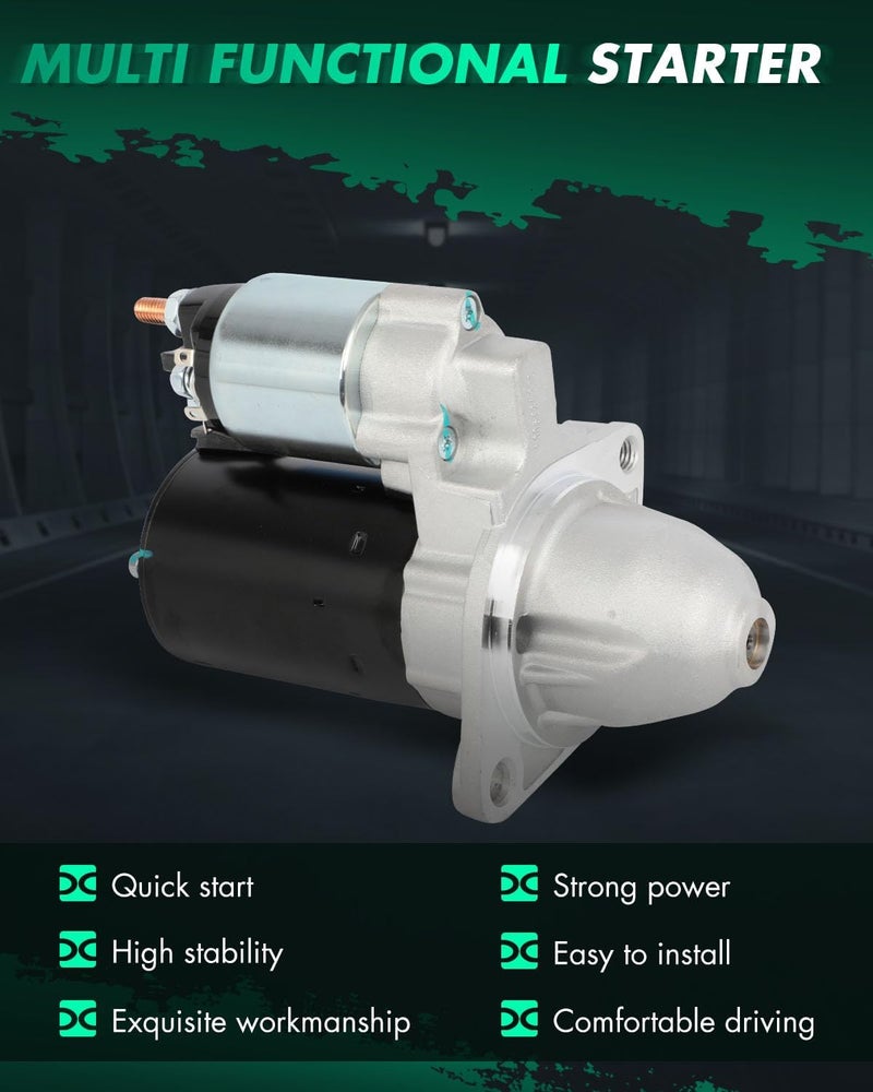 SCITOO Starter Motor 30829 33206 30827 for BMW - China 318i 2010-2012 All AT 2WD 2.0L N46B20E Non-Turbo for BMW - China 320i 2010-2012 2.0L for BMW 2.0L PMGR 12V 1.2kW CW 9 Tooth - Image 2